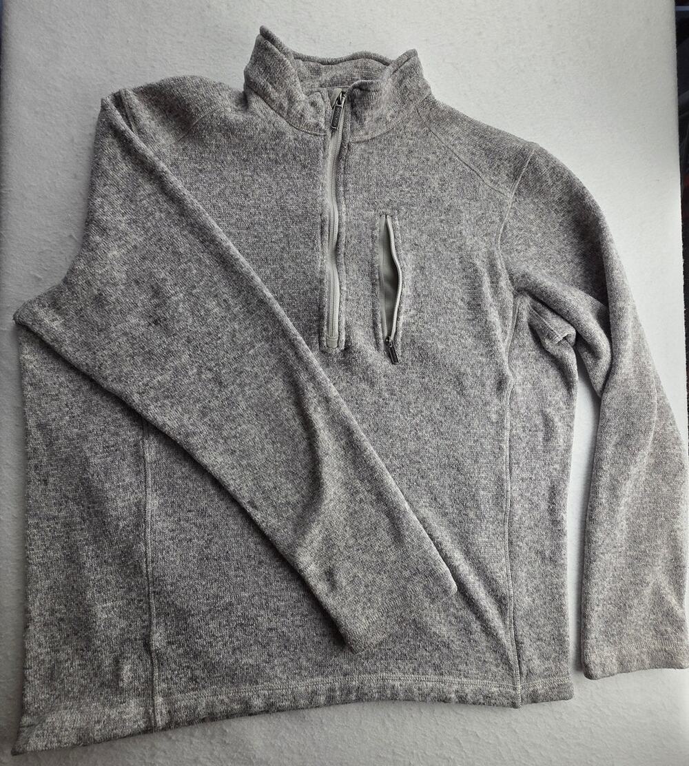 Woolrich Women's Pullover Gray 3/4 Zip Sweater Size Large